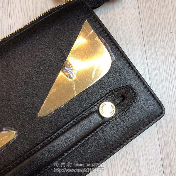 FENDI手包 小牛皮手拿包 金屬BAG BUGS眼睛圖案 芬迪時尚手包  fdz2113